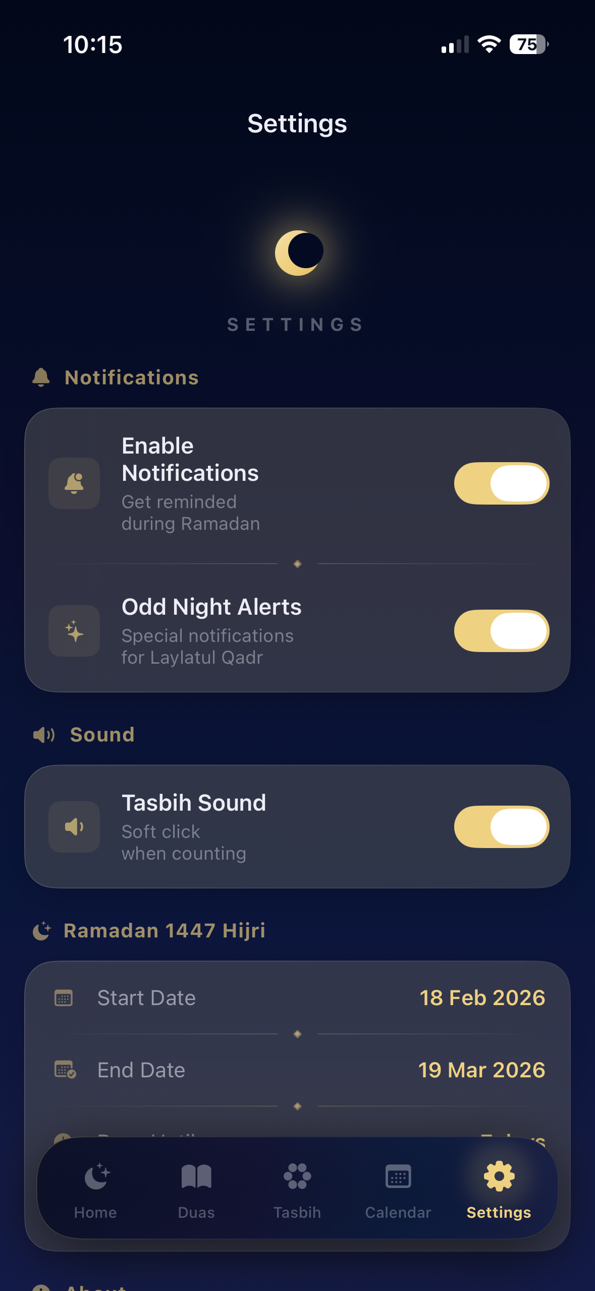 Calendar Screen